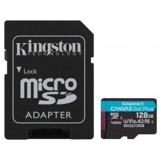 Карта памяти Kingston 128GB microSDXC C10 UHS-I U3 A2 R170/W90MB/s + SD адаптер